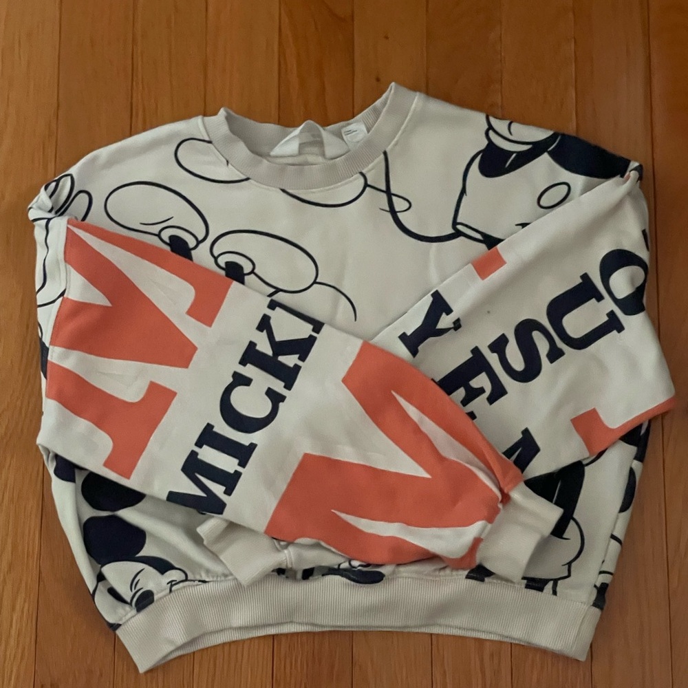 Cream n black Mickey Mouse sweater with a lil of salmon color
